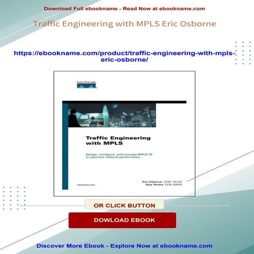 Instant Access to Traffic Engineering with MPLS Eric Osborne ebook Full Chapters