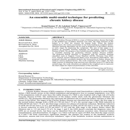 Comparative analysis of classification algorithms for chronic kidney ...