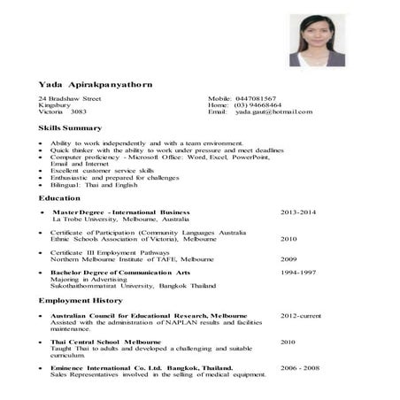 Sai Nay Myo Zaw(CV Form) | DOC
