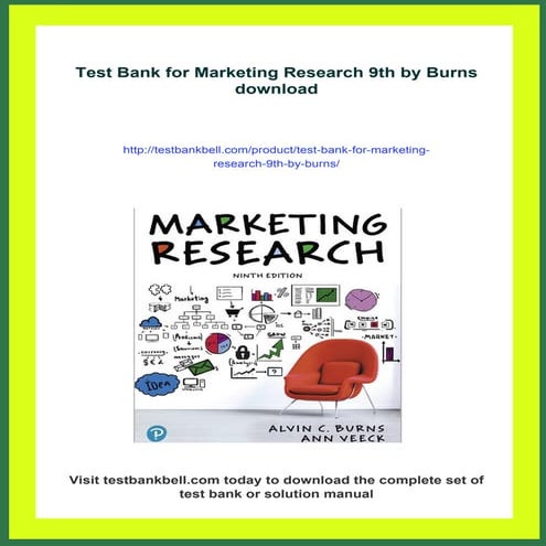 Test Bank for Marketing Research 9th by Burns