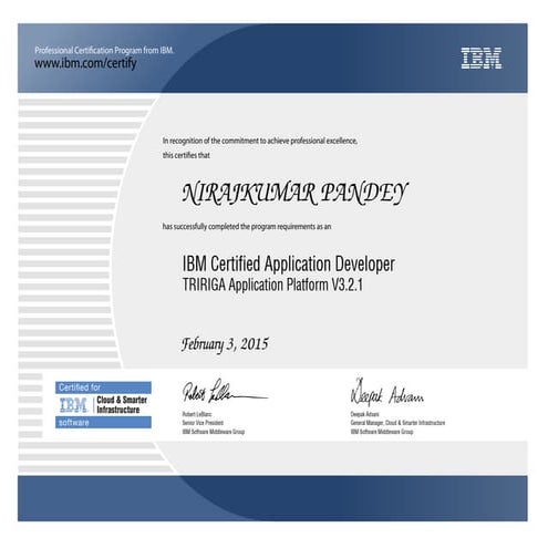 IBM TRIRIGA Certification