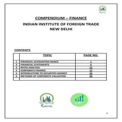 Capital & ERC Finance Compendium (1)
