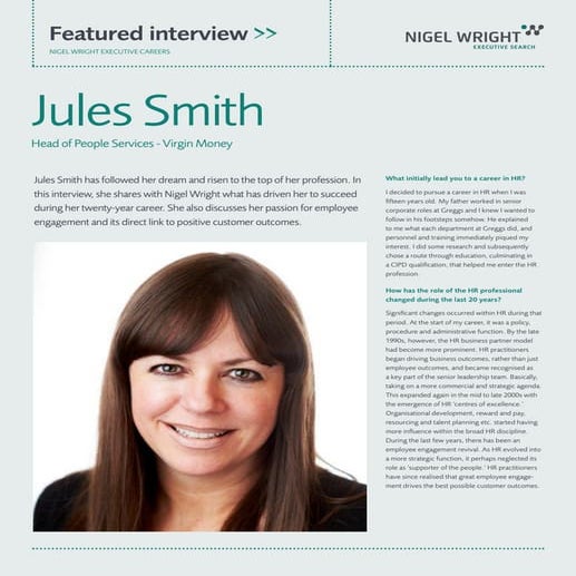 Executive Careers Interview: Jules Smith, Head of People Services at Virgin M...