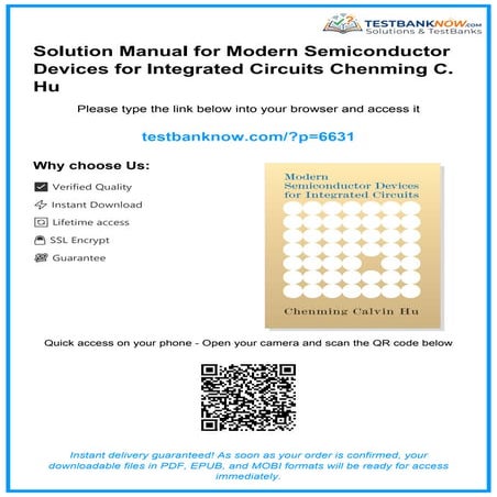 Solution Manual for Modern Semiconductor Devices for Integrated ...