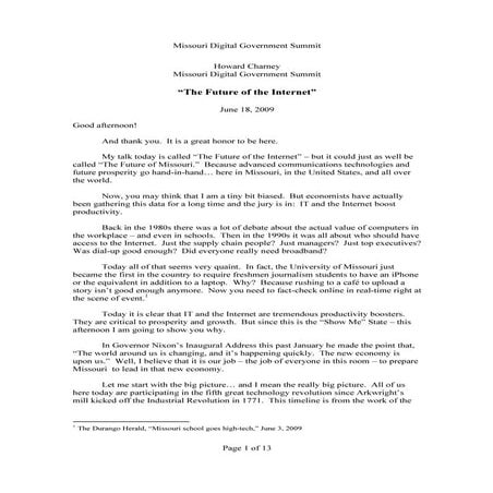 Howard Charney keynote at Missouri Digital Government Summit AS GIVEN