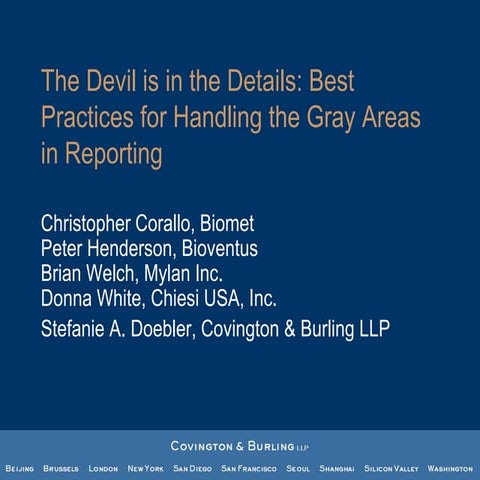 The Devil is in the Details: Best Practices for Handling the Gray Areas in Reporting