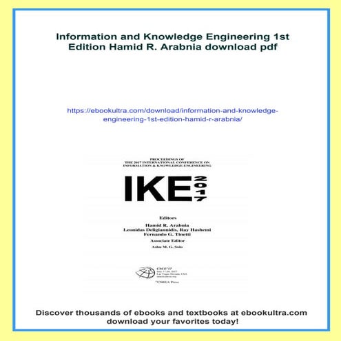 Information and Knowledge Engineering 1st Edition Hamid R. Arabnia | PDF