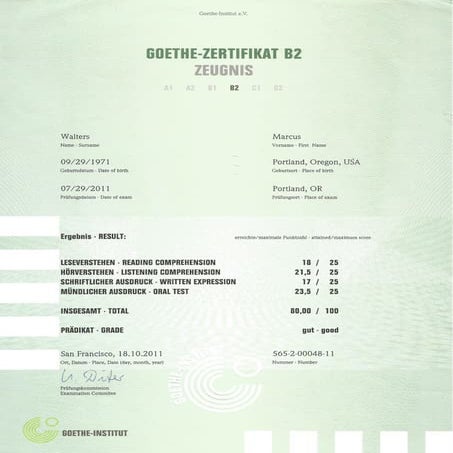 Goethe Zertifikat B2 | PDF