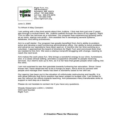 Ami Malia_Letter of Rec from Woody