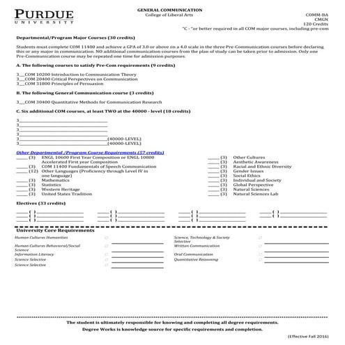 COM-GEN Plan of Study