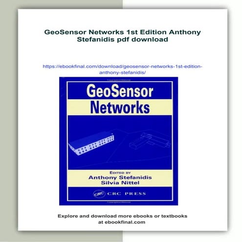 GeoSensor Networks 1st Edition Anthony Stefanidis