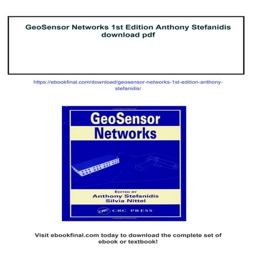 GeoSensor Networks 1st Edition Anthony Stefanidis