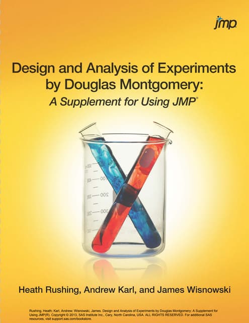 Design and Analysis of Experiments by Douglas Montgomery: A Supplement for Us...