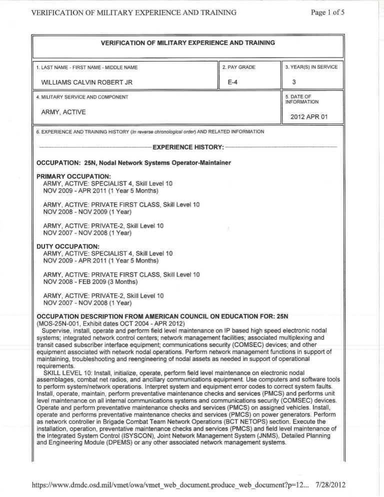 Military Active Duty Verification – OEJBAQ