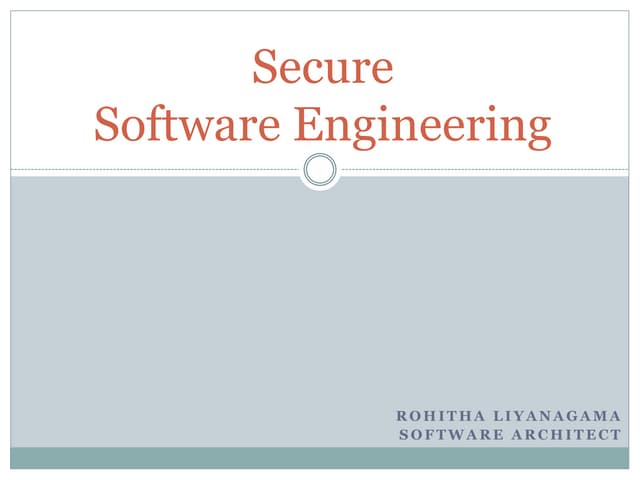 Secure Software Engineering