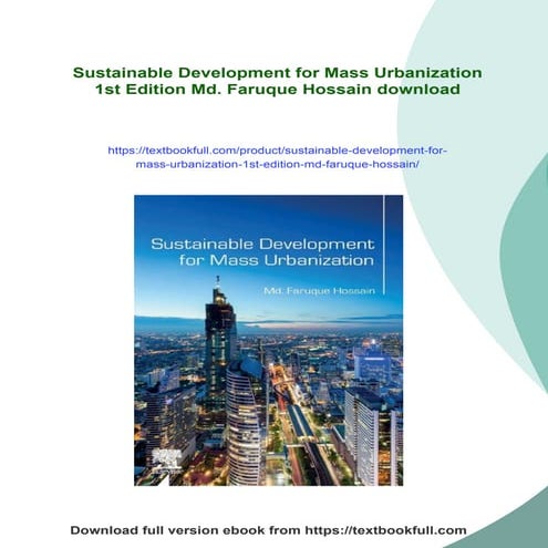 Sustainable Development for Mass Urbanization 1st Edition Md. Faruque ...
