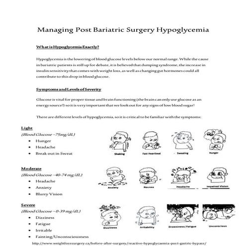 Hypoglycemia Handout