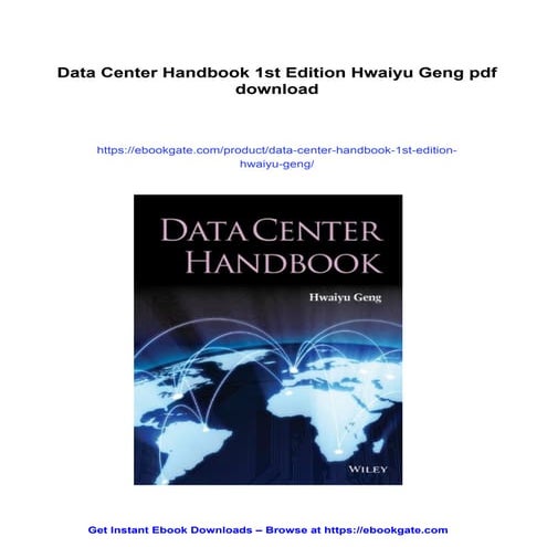 Data Center Handbook 1st Edition Hwaiyu Geng