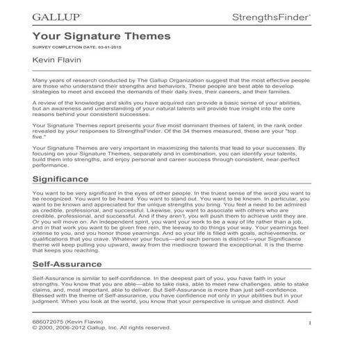 StrengthsFinder - Flavin