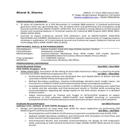 Linkedin Resume- CFD engineer