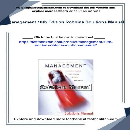 Get Management 10th Edition Robbins Solutions Manual Free All Chapters ...