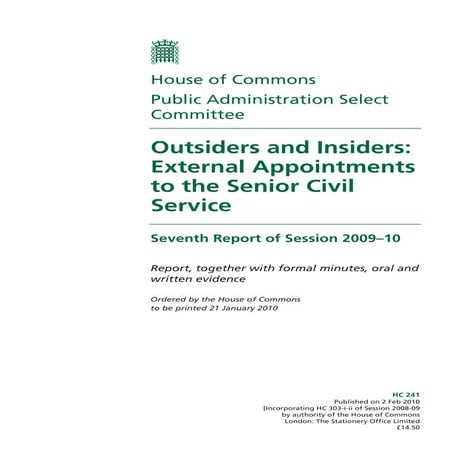 PASC report on external hires into the Civil Service