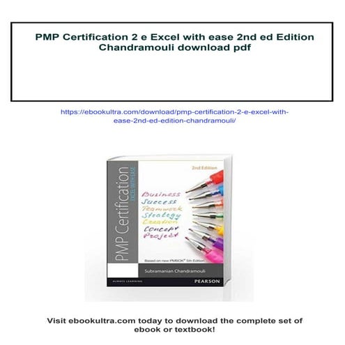 PMP Certification 2 e Excel with ease 2nd ed Edition Chandramouli
