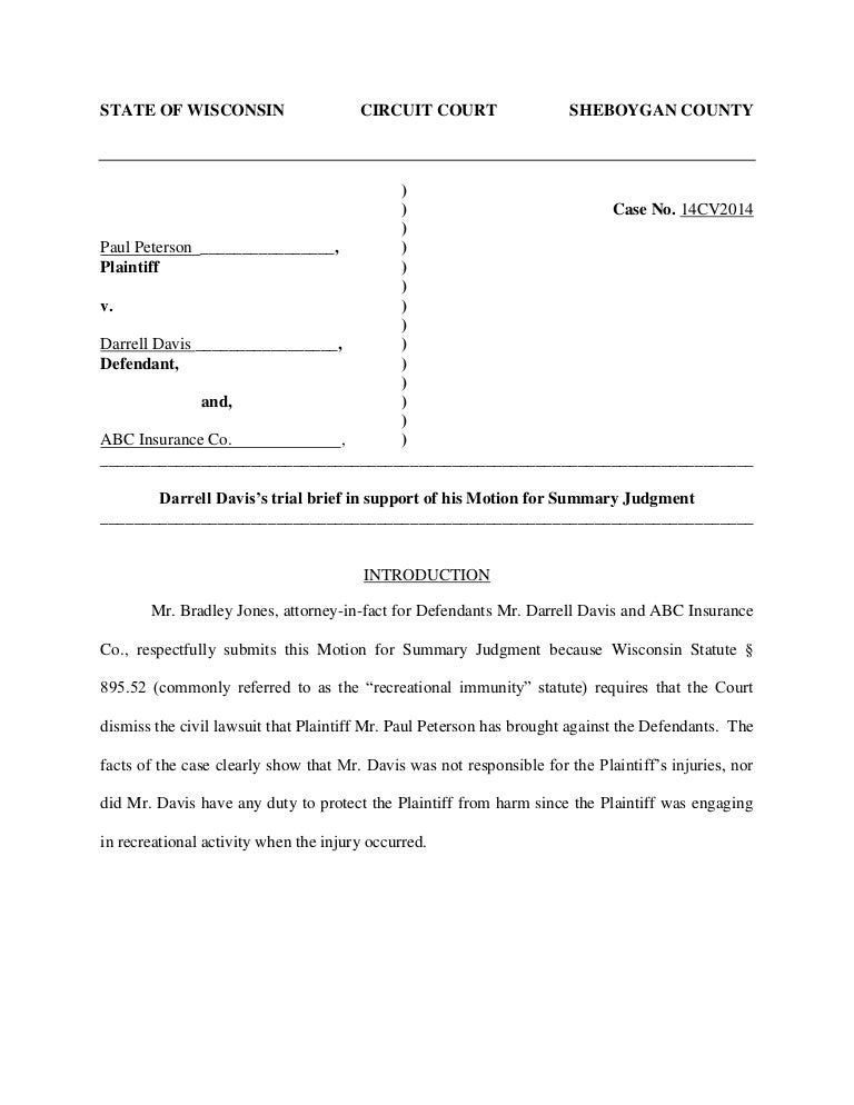 sample trial brief brief resume example
