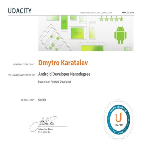 Android Development Certificate 2016 | PDF