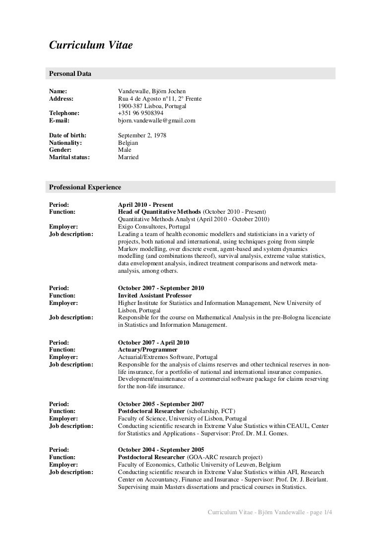 Curriculum vitae en francais image
