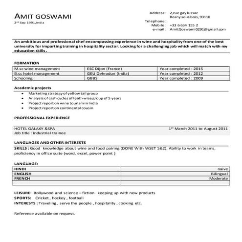 Chef udo cv, updated | DOCX