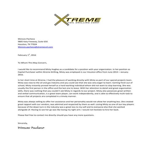 Letter of Recommendation (TFG) | PDF