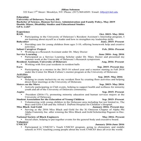 Resume 2016 | PDF