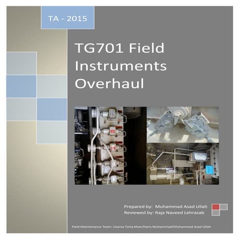 TA-2015 GE Frame-V Field Instrumentation Overhaul | PDF