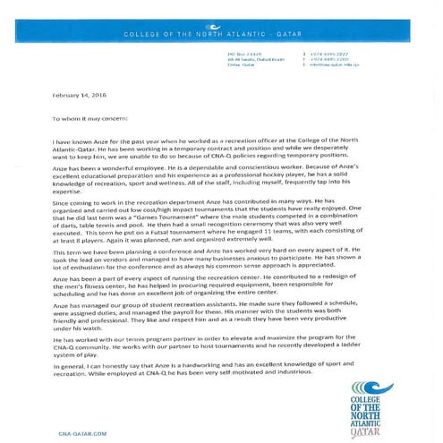 Recommendation Letter - CNAQ