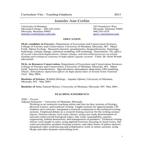 CorbinResearch_CV_Teaching_2015 (1) | PDF