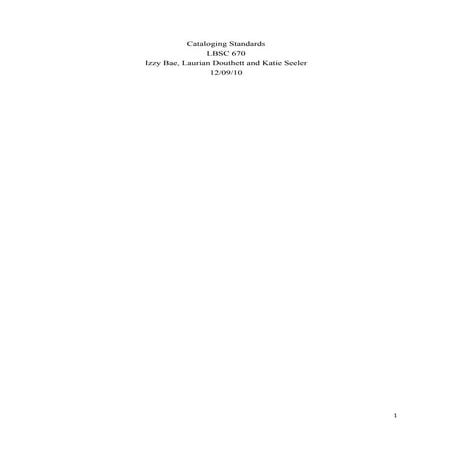 Cataloging Standards