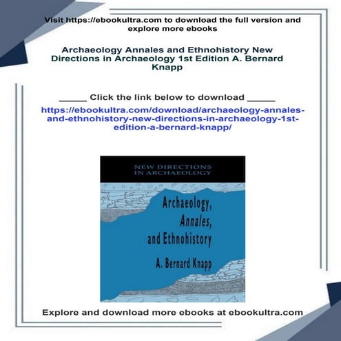 Archaeology Annales and Ethnohistory New Directions in Archaeology 1st ...