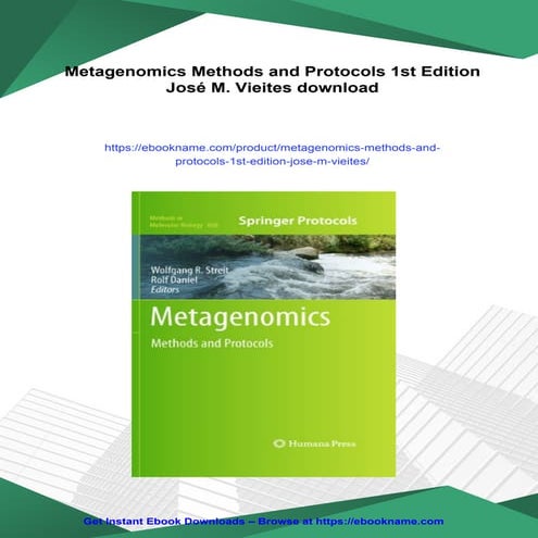 Metagenomics Methods and Protocols 1st Edition José M. Vieites