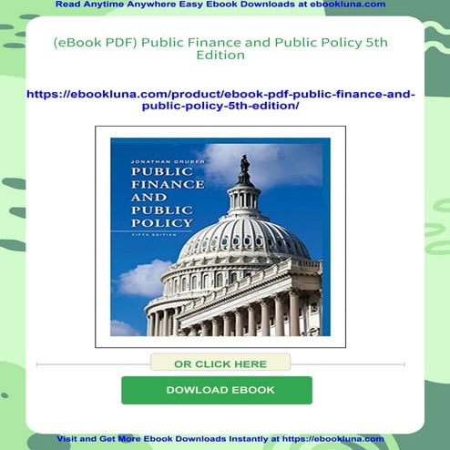 (eBook PDF) Public Finance and Public Policy 5th Edition