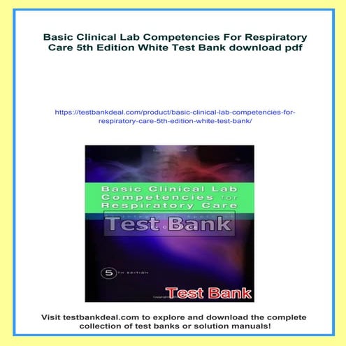 Basic Clinical Lab Competencies For Respiratory Care 5th Edition White ...