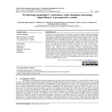 Predicting hepatitis C infection with machine learning algorithms: a prospect...