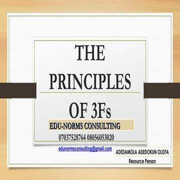THE PRINCIPLES OF 3Fs_teachers | PPT