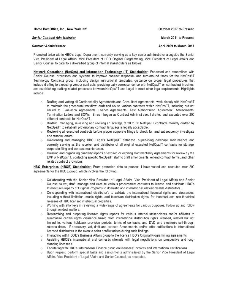 Home Box Office Job Description