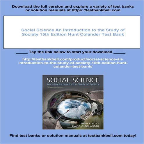 Social Science An Introduction to the Study of Society 15th Edition ...