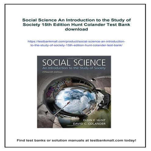 Social Science An Introduction to the Study of Society 15th Edition ...