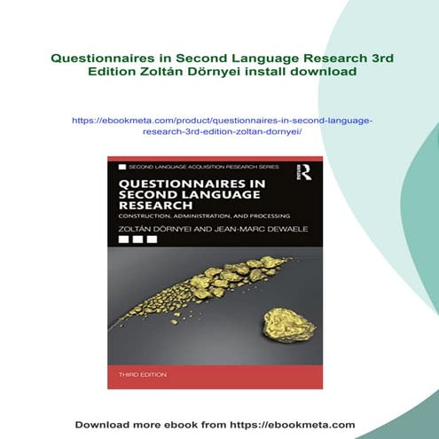 Questionnaires in Second Language Research 3rd Edition Zoltán Dörnyei