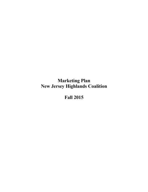 New Jersey Highlands - Marketing Plan