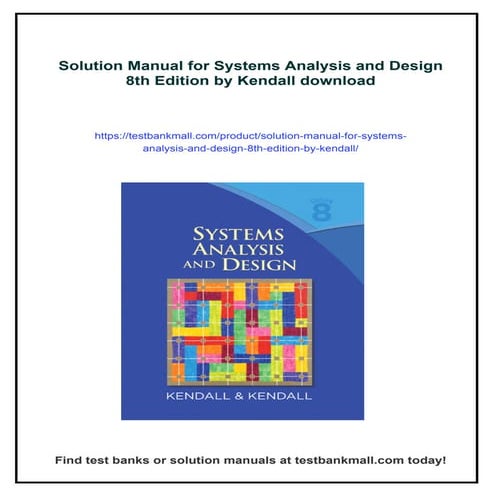 Solution Manual for Systems Analysis and Design 8th Edition by Kendall