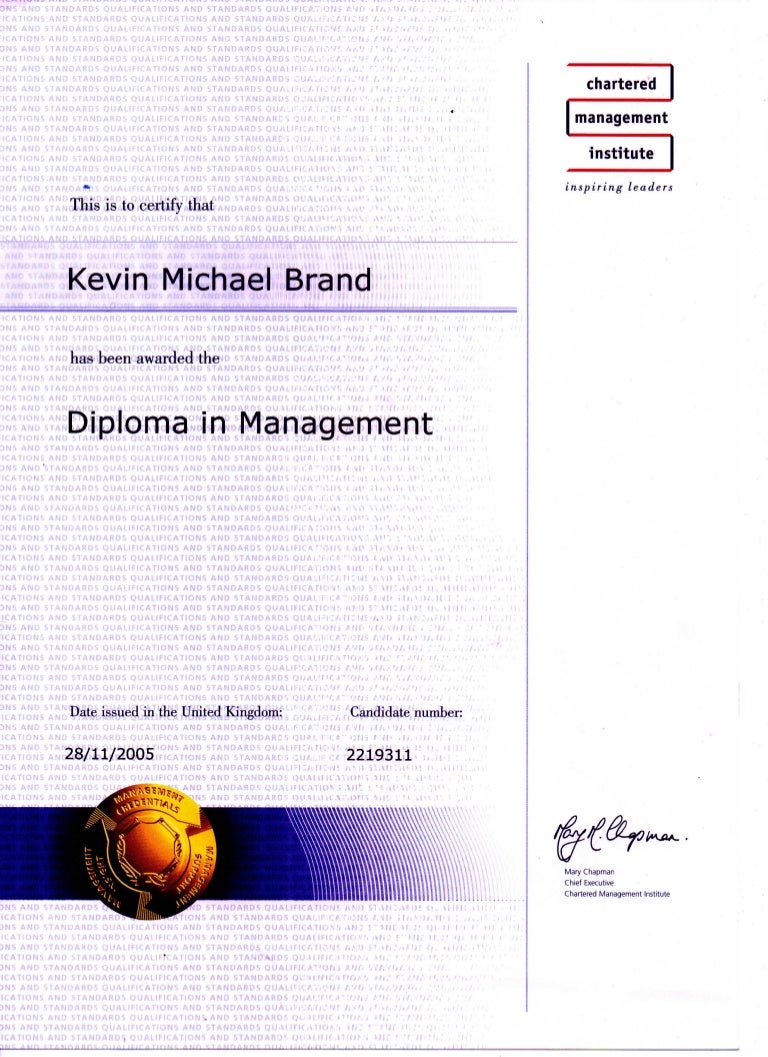 Management Certificate